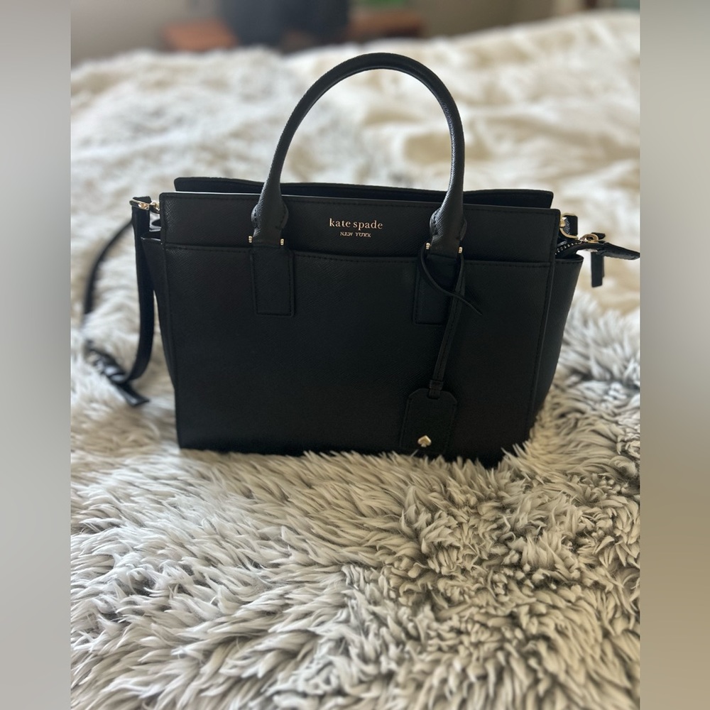 Kate Spade medium size black leather handbag
